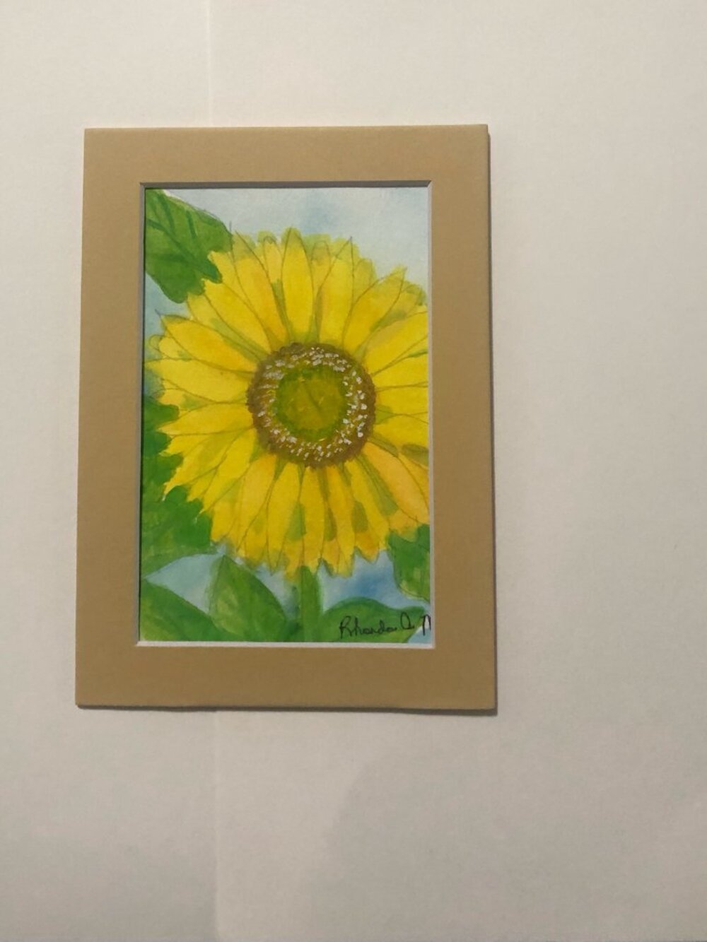 Handmade Watercolor Sunflower Painting